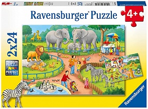 Пазл День в Зоопарке 2 х 24 элемента (Ravensburger, R07813)